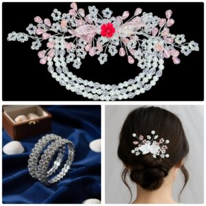 Silver Plated Necklace Set Bracelet Tiara Combo