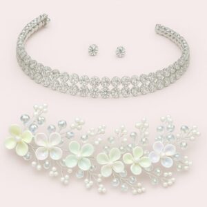 White Tiara and Bracelet Chowkar