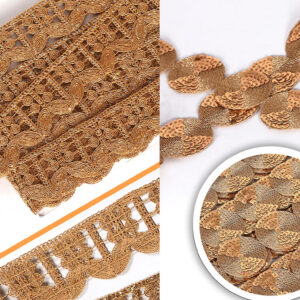 Top New Fancy Gold Jali Lace